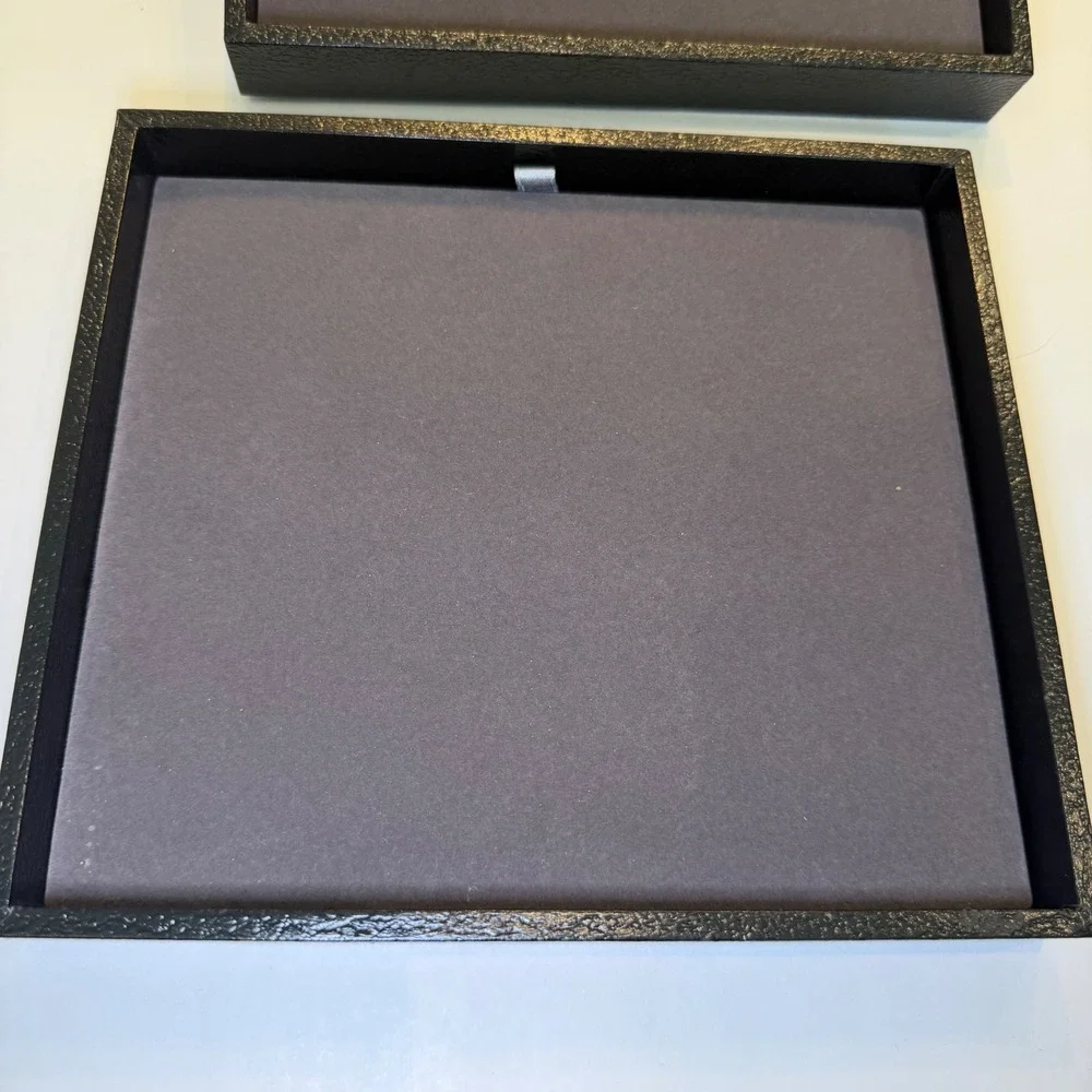 The Container Store Black Stackable Jewelry Tray Set 3pc Velvet Lined